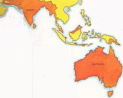 Карта заселенности австралии