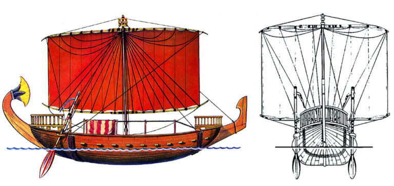 Древнеримский корабль построенный по образцу древнегреческой триеры